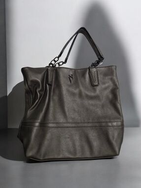Vera Wang Catherine Tote Bag. Gently Used Metallic Gray